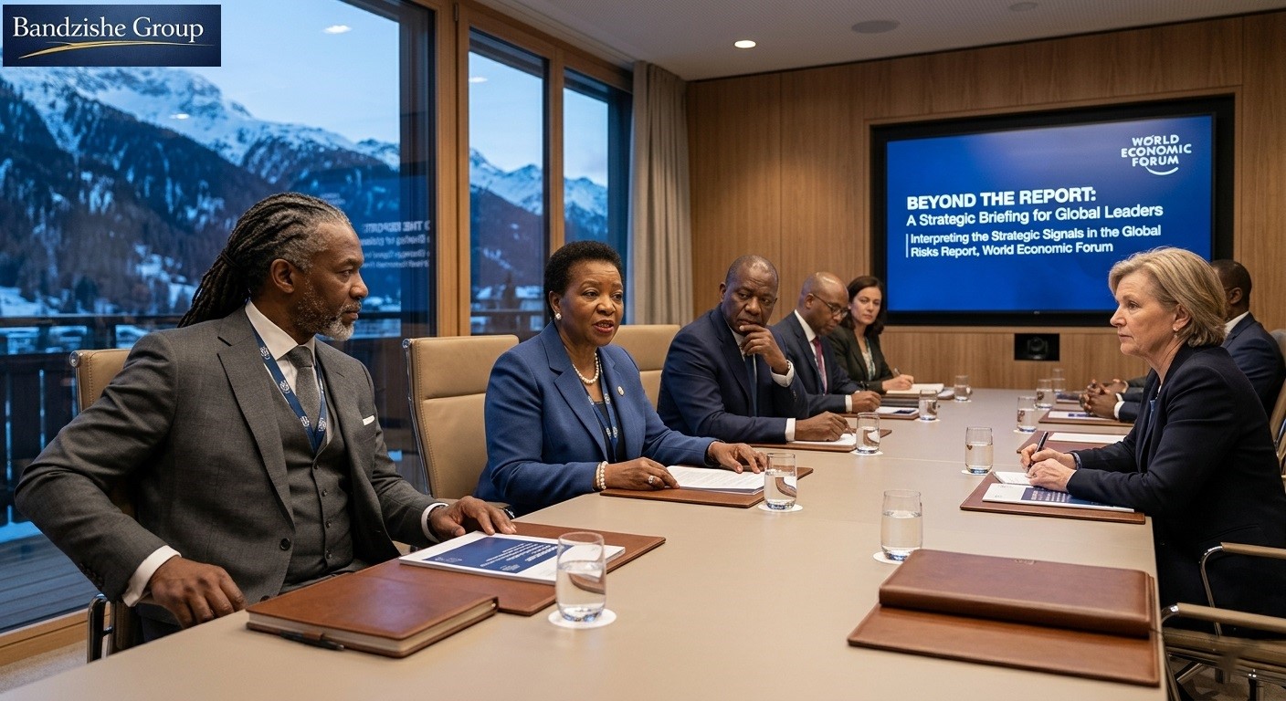 Interpreting the Strategic Signals in the Global Risks Report Header Image Finale by Bandile Ndzishe of Bandzishe Group